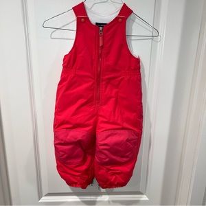 Land’s End Toddler Girl pink winter Snowsuit Snow Bibs 12-18M one piece jumpsuit
